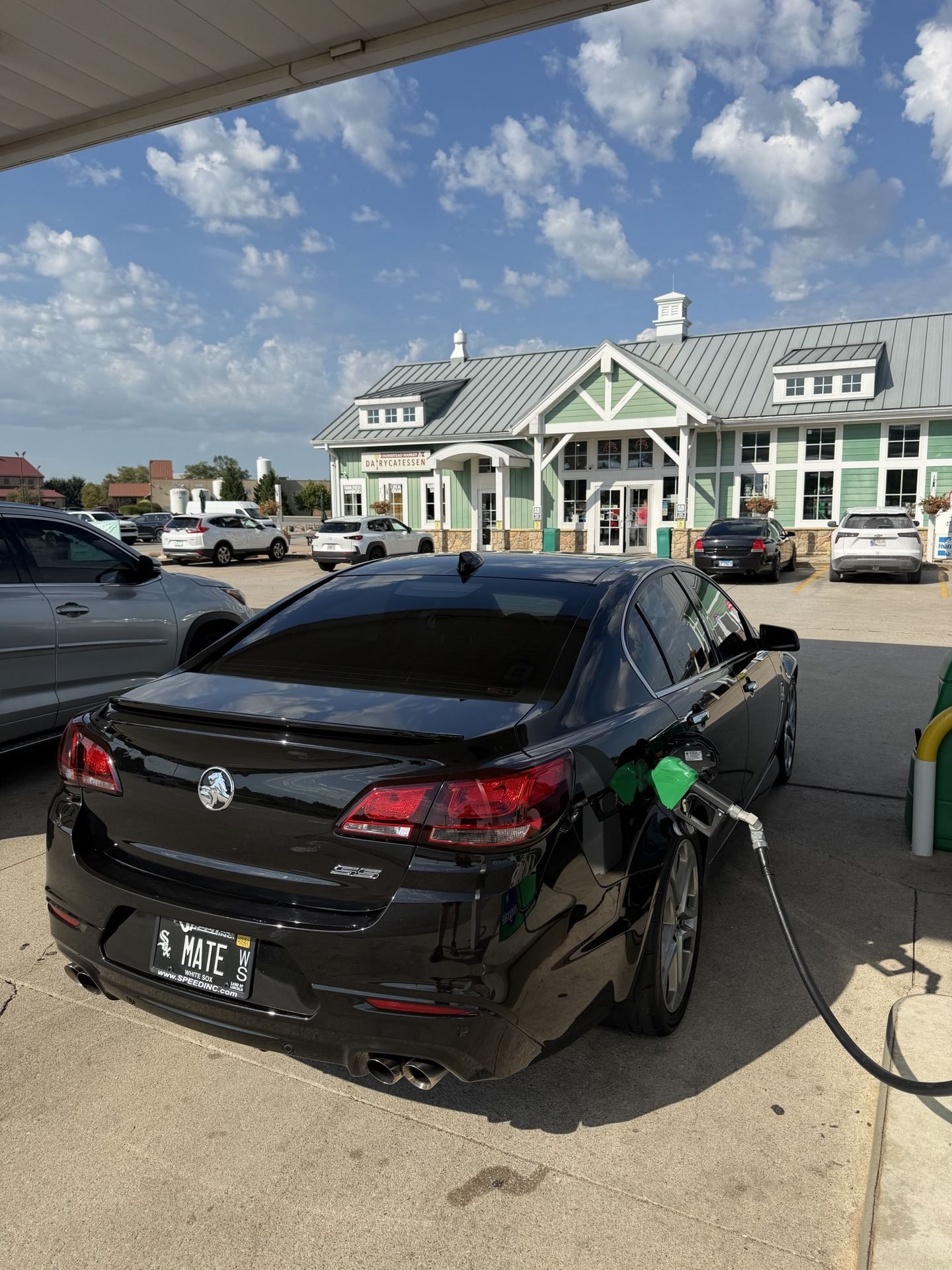 2017 Chevy SS refueling at a gas station on the drive down to Indianapolis