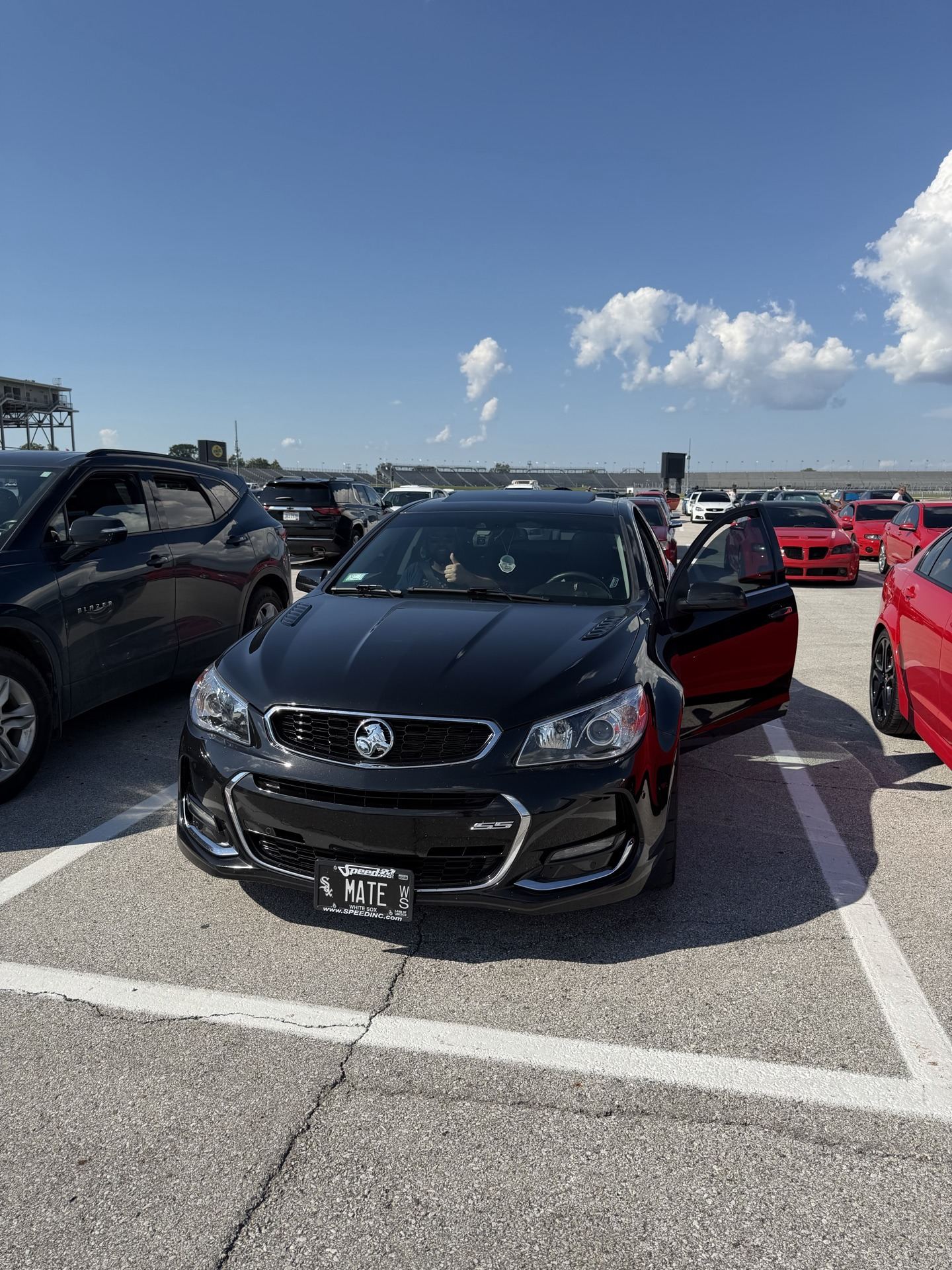 2017 Chevy SS parked in the Indianapolis Motor Speedway lot
